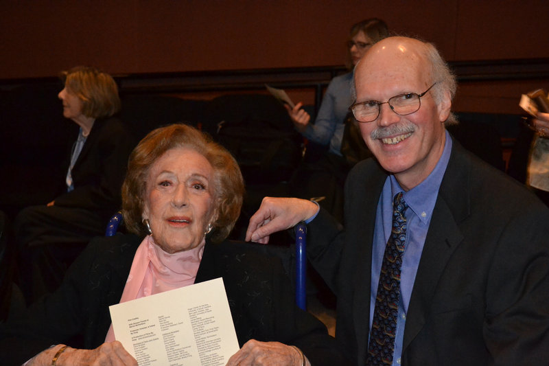 McPartland with the filmmaker Huey at a screening for cast and crew of “Marian McPartland’s Piano Jazz.”