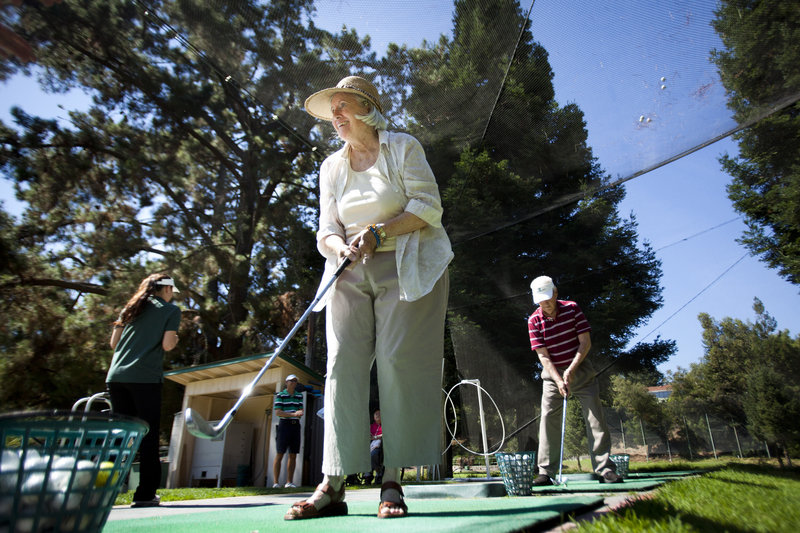 Residents of Silverado Senior Living enjoy a golf outing at Deep Cliff Golf Course.