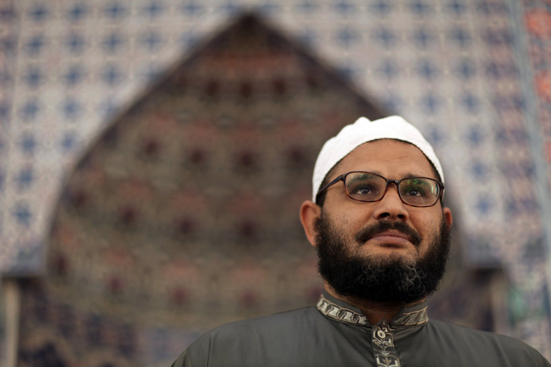 Sheikh Reda Shata stands Monday at his mosque, The Islamic Center of Monmouth County, in Middletown, N.J. The NYPD secretly monitored the Muslim leader.