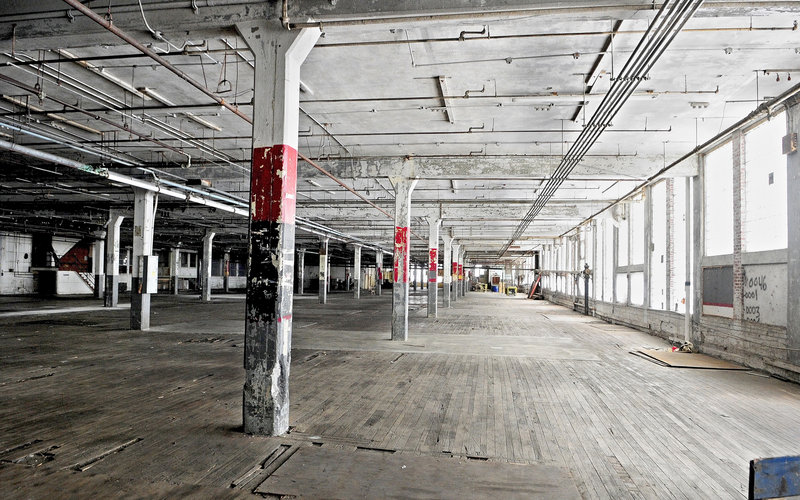 The interior of Bates Mill No. 5 in Lewiston.