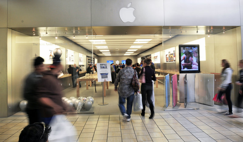 The show goes on: Employees were “pushing forward” Thursday at the Maine Mall Apple store, an associate said.