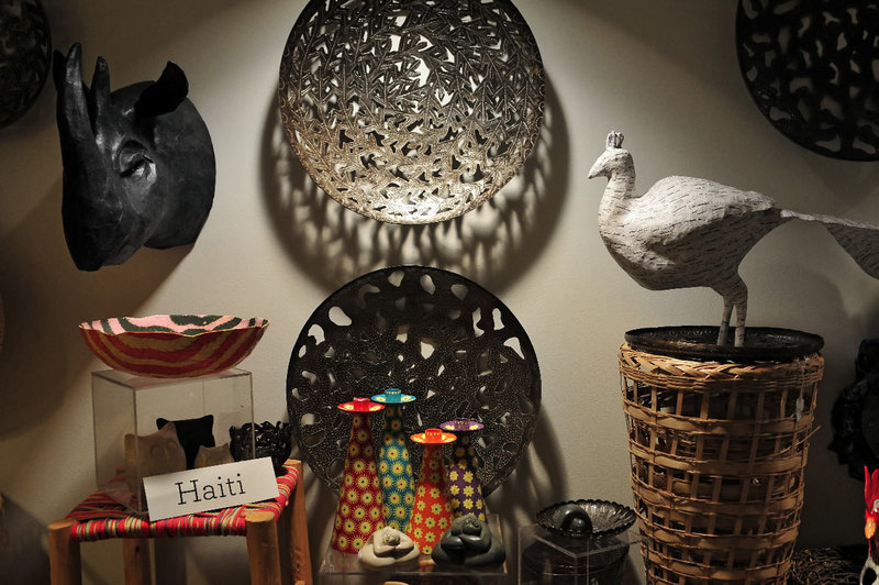 Handcrafts produced in Haiti are displayed at Aid to Artisans in West Hartford, Conn., which received a $490,000 grant from the Walmart Foundation.