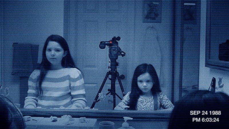 Chloe Csengery and Jessica Tyler Brown in the third installment of the “Paranormal Activity” franchise, in which an evil spirit pursues a family in their own home.