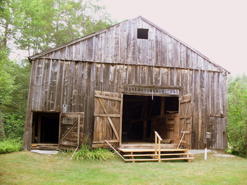 This Harrison barn, above, features several early barn indicators, including an offset door and shallow roof pitch.