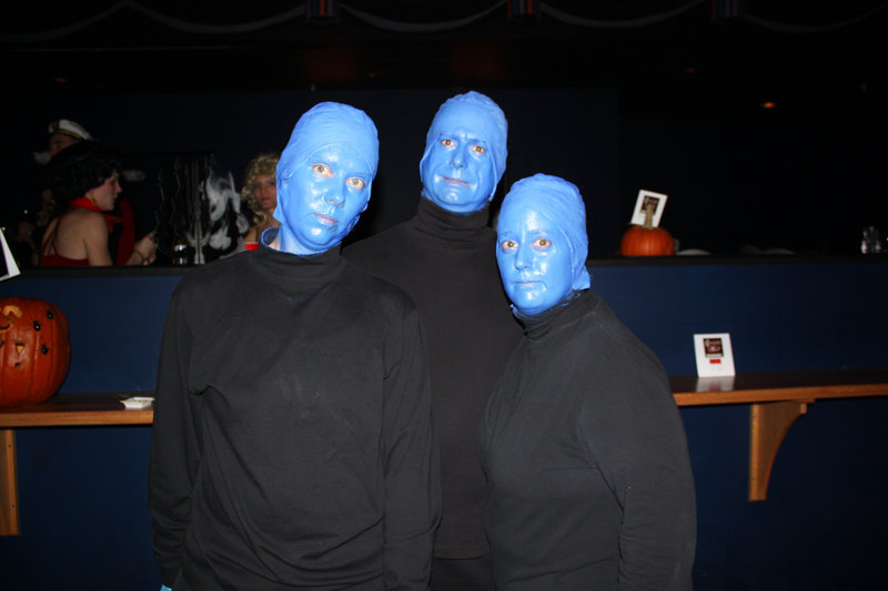 Best Group Theme winners and Old Orchard Beach residents Cindy Curran, Michael Clavet and Miranda Rooney, dressed as Blue Man Group.