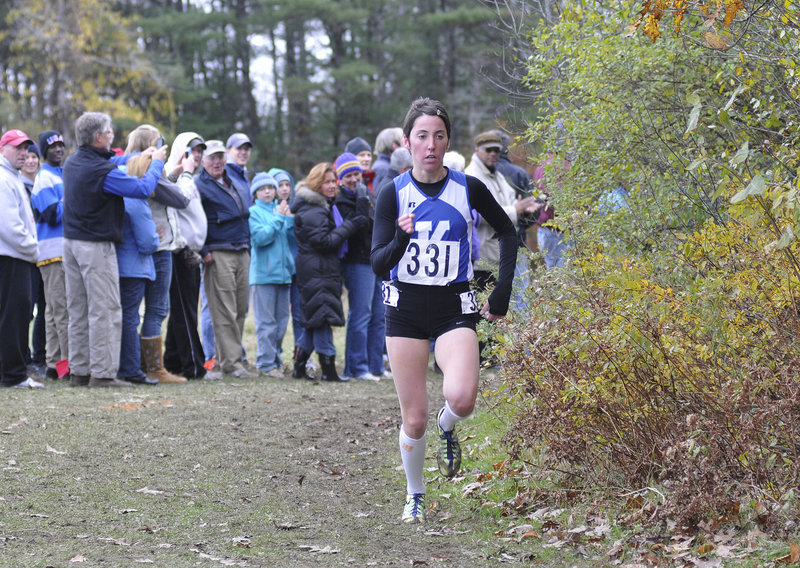 Abbey Leonardi of Kennebunk capped her awe-inspiring career by not just winning her fourth straight Class A title, but finishing more than a half-minute ahead of anyone else at Cumberland.