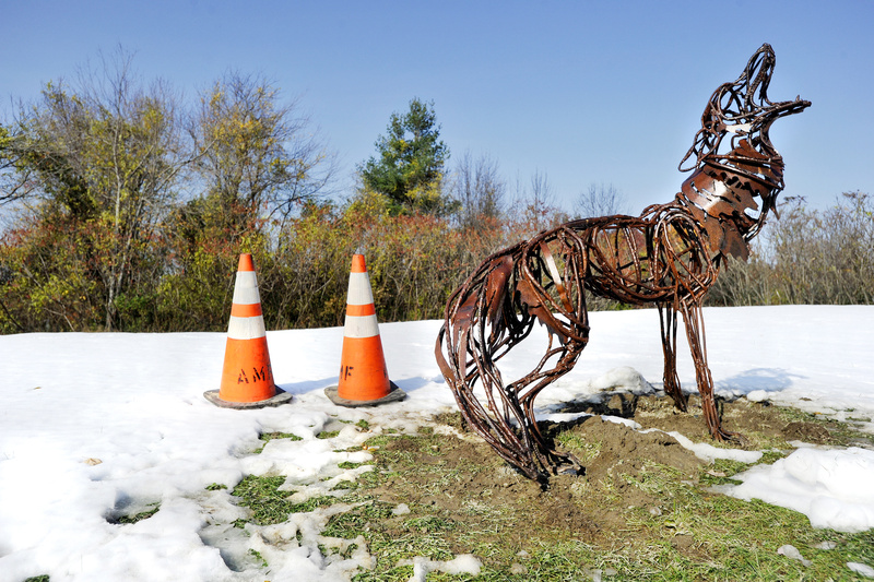“Glimpse” sculptor Wendy Klemperer is well known in Maine for working with welded steel. She is currently showing at the College of the Atlantic in Bar Harbor.