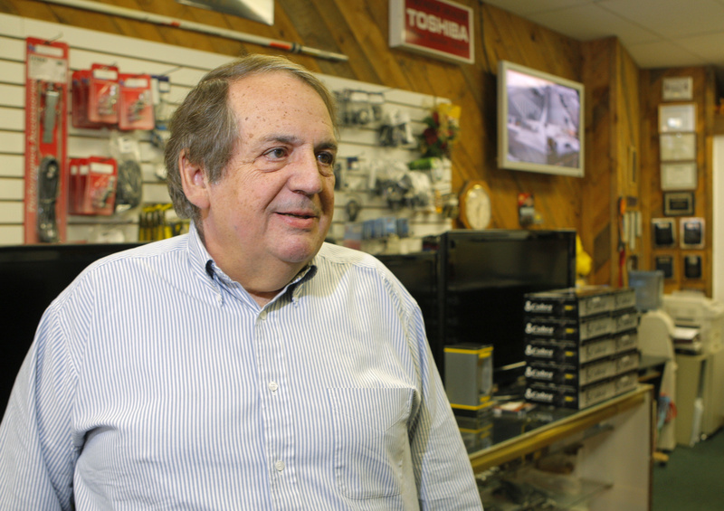 Grady Sexton, shown at his store, Grady's Radio & Satellite TV downtown Biddeford, is a long-time supporter of bringing some type of casino gambling to Biddeford.