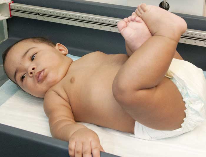 A new study by researchers at Children's Hospital Boston says babies who progress past at least two percentiles in weight and length on growth charts are at risk for obesity later in childhood.