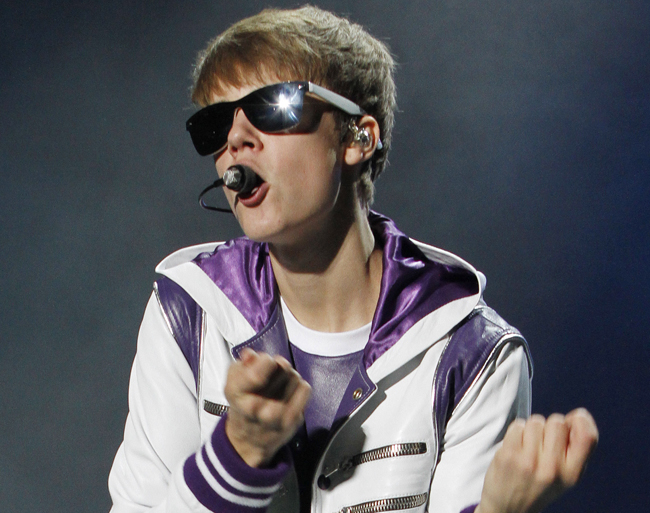 Singer Justin Bieber performs during his My World Tour concert at the National Stadium in Lima, Peru, in this Oct. 17 photo.
