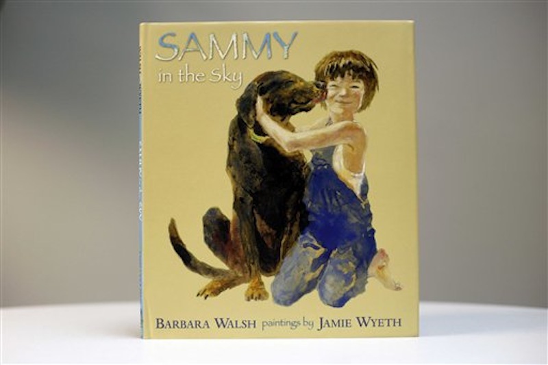 This Nov. 3, 2011 photo shows a copy of the new children's book, "Sammy in the Sky," in Portland, Maine. The story was written by Barbara Walsh and illustrated by Jamie Wyeth. (AP Photo/Robert F. Bukaty)