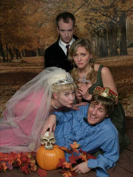 The cast of "Welcome Home, Hamlet," from top: Peter Lettre as Hamlet; Stephanie Dodd as Ophelia; Rachel Murdy as Queen Gertrude; and Justin Badger as Claudius.