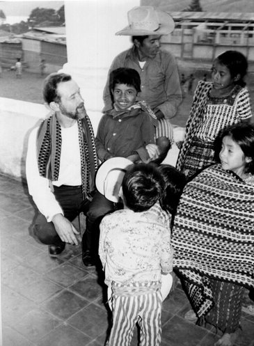 Photos via Facebook The Rev. Stanley Rother talks with parishioners in Santiago Atitlan, Guatemala, in an undated photo.