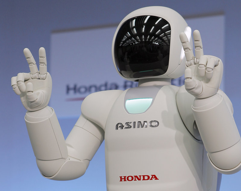 Honda has given Asimo the robot improved hands, allowing individual movement of each finger.