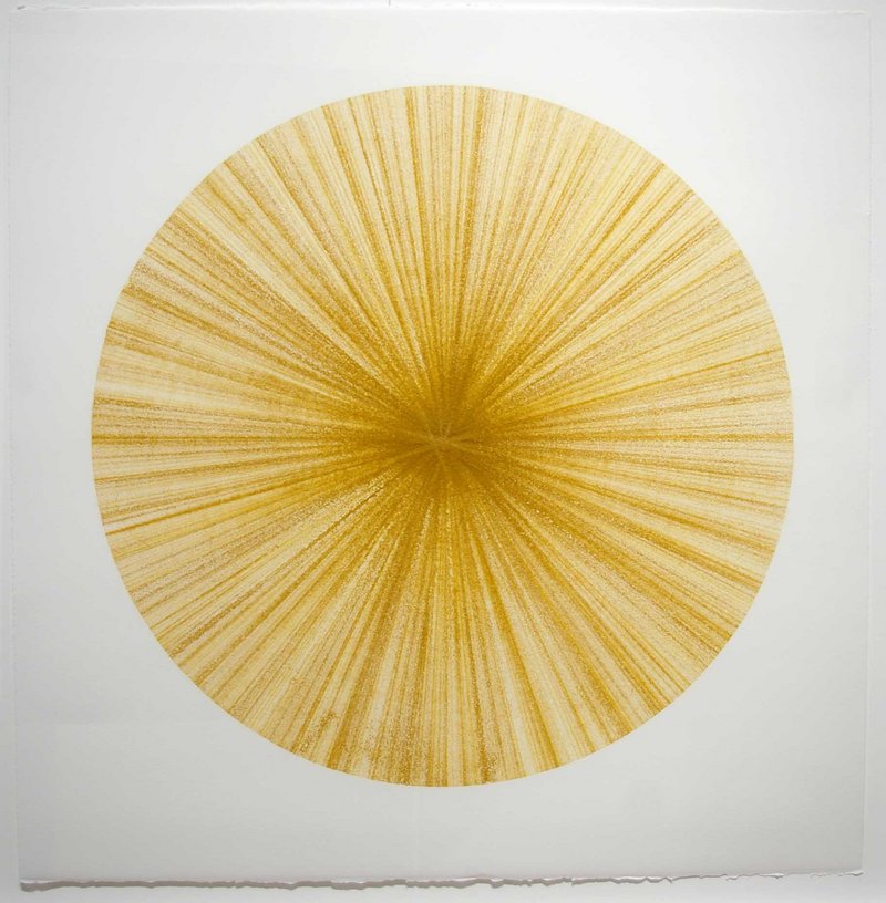 Untitled (yellow radial) by August Ventimiglia at the June Fitzpatrick Gallery at MECA in Portland.