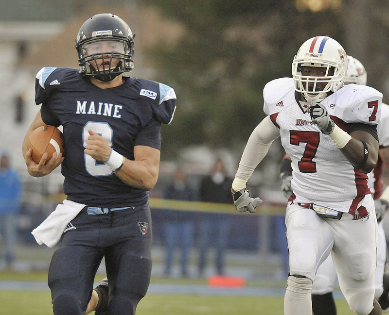 Maine quarterback Warren Smith has his team headed in the right direction – toward the NCAA playoffs.