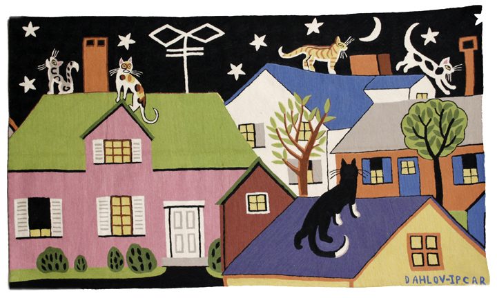 "Cats on Roof," from "The Dahlov Ipcar Collection"