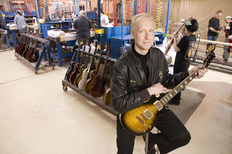 Henry Juszkiewicz, the chairman and CEO of Gibson Guitar Corp., spends time at the company’s Nashville plant. Although authorities raided the plant and seized computers and Indian rosewood fret boards for guitars, the company has not been indicted or charged.
