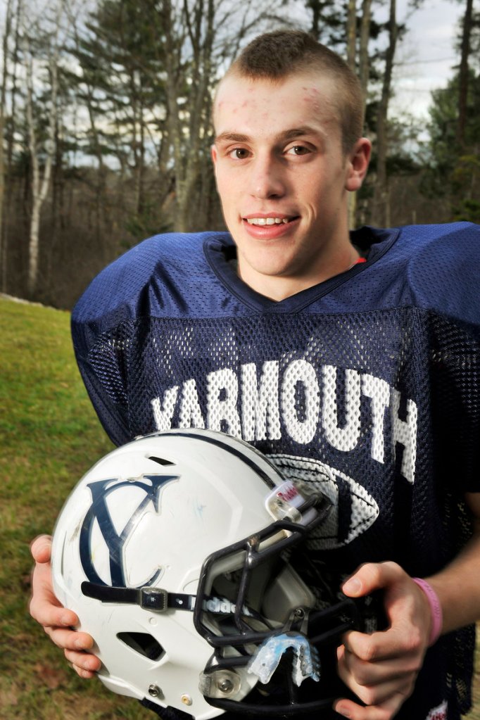 Anders Overhaug knows what to do when he gets the ball for Yarmouth. He's averaging more than 16 yards per carry, and also is third on the team in tackles as a safety.