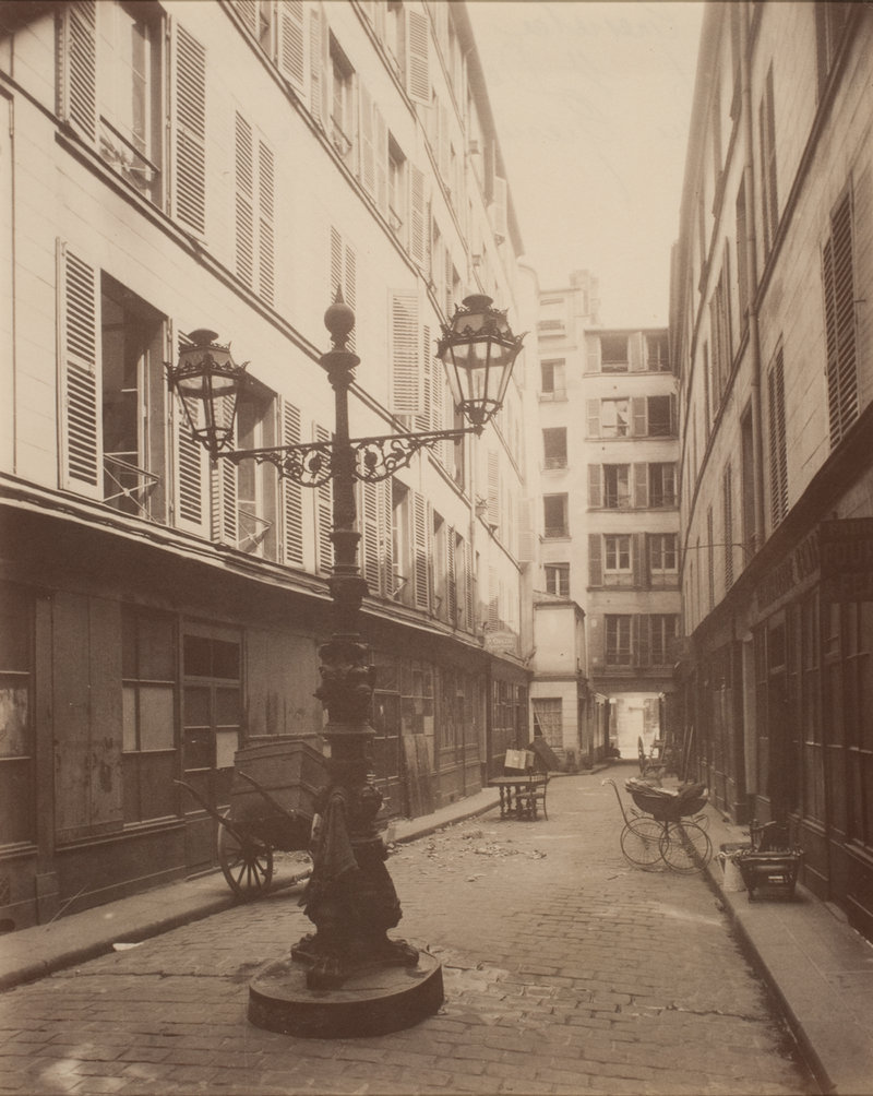 Eugene Atget’s “Cour Greneta 163 Rue St. Denis et 32 Rue Greneta (2e),” 1907, Albumen print on paper.