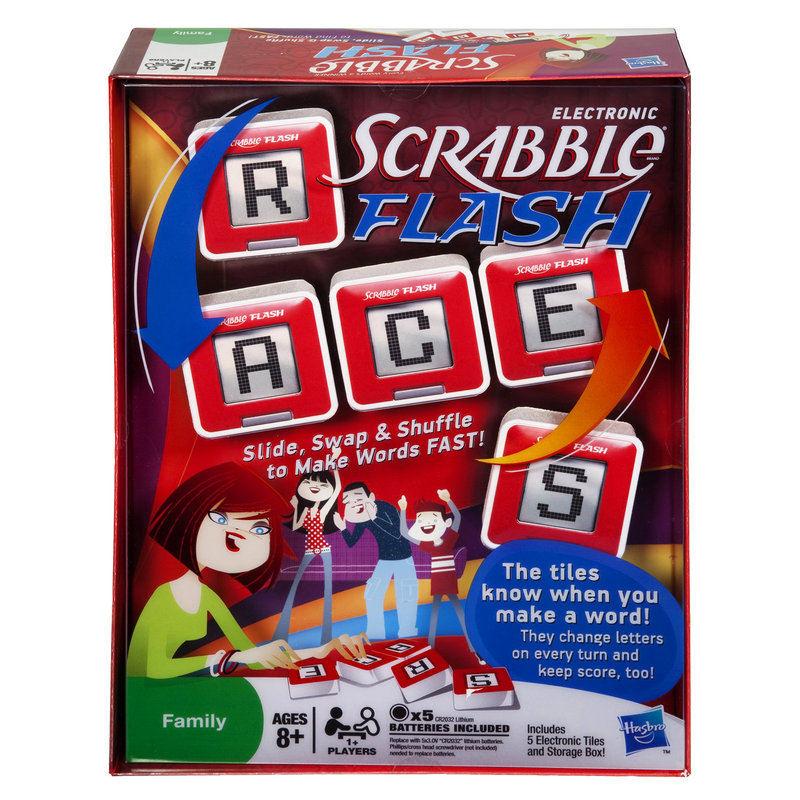 SCRABBLE FLASH: The electronic version of the classic word game recognizes when a player spells a word and keeps score so the players don’t have to. Target’s online price is $19.89.