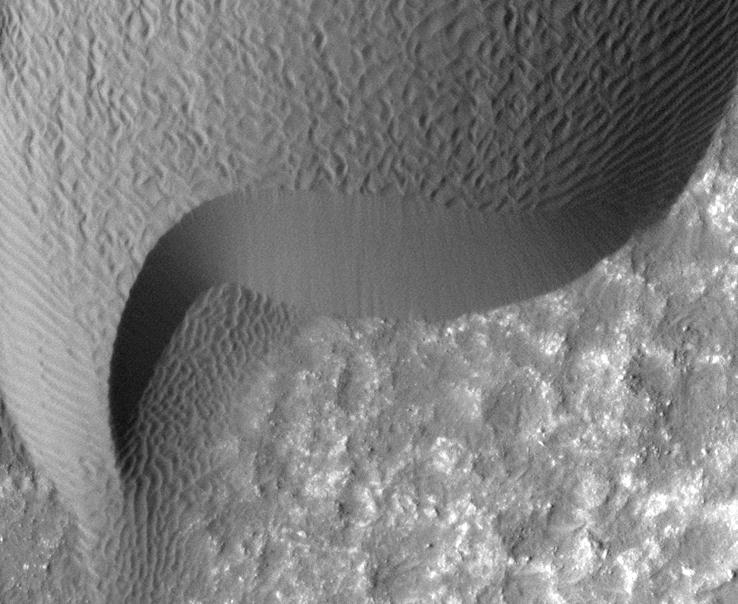 An image of a rippled dune in the Herschel Crater on Mars was taken on a previous NASA mission. The Mars Science Laboratory mission, launching as early as Friday, will be NASA’s seventh exploration of the planet. No other country has landed a working craft on Mars.