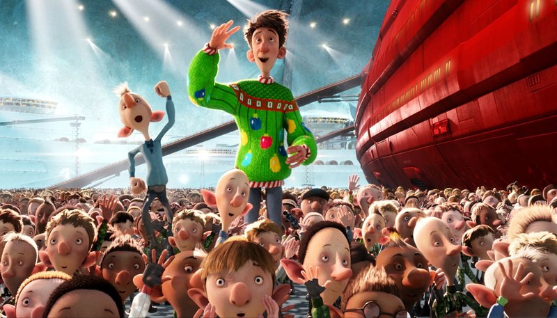 The title character, right, is voiced by James McAvoy in “Arthur Christmas.”