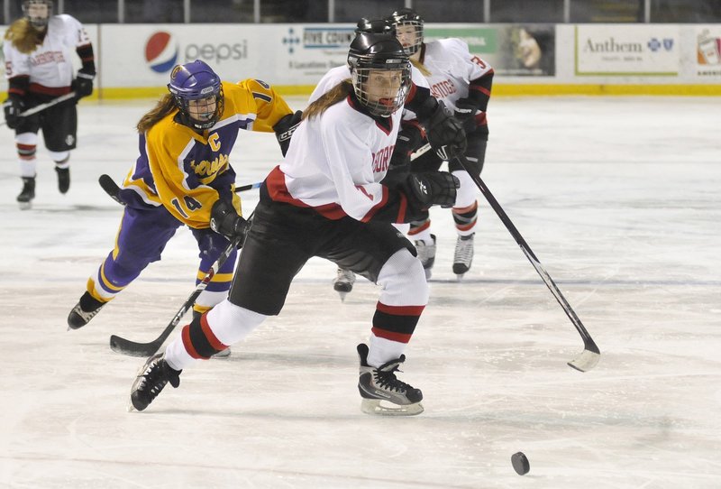 Sarah Martens of Scarborough has an eye for the puck and the ability to turn opportunities into goals for the Red Storm.