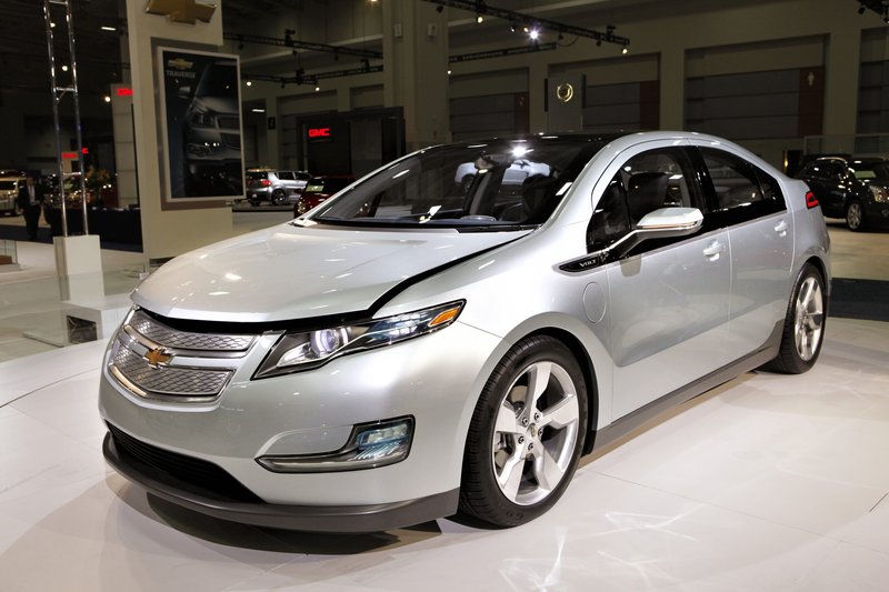 A Chevy Volt appears on display at the Washington Auto Show in Washington last year. Three battery fires in crash-tested vehicles have prompted an investigation to assess the fire risk in the all-electric cars.