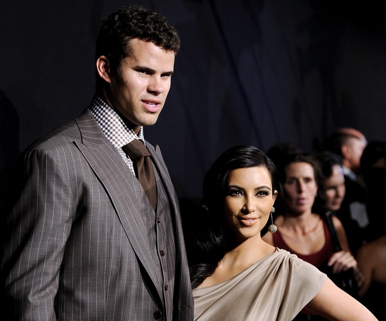Newlyweds Kim Kardashian and Kris Humphries attend a party in their honor at the Capitale in New York on Aug. 31. Humphries filed for an annulment of the couple’s 72-day marriage Thursday. Half-Length