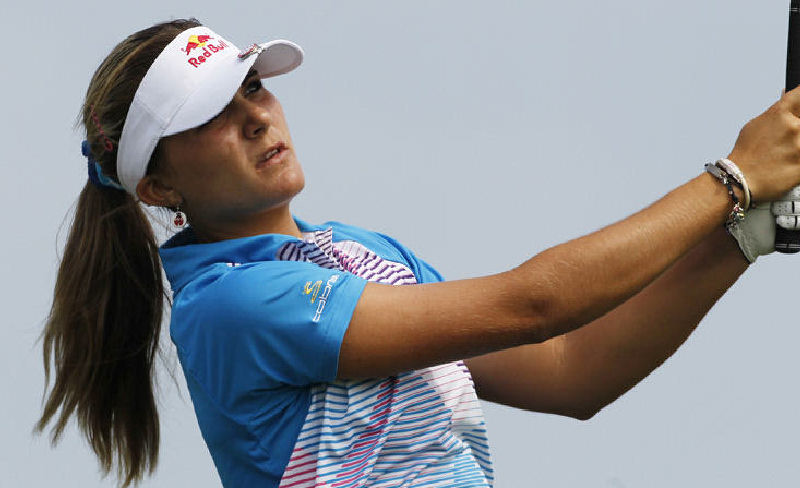 LPGA golfer Lexi Thompson hits a tee shot. The LPGA Futures Tour, which helps develop LPGA golfers, is coming to Maine.
