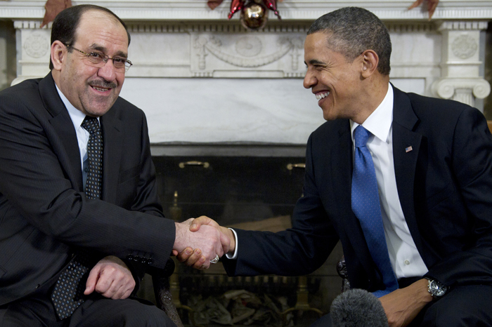 President Barack Obama meets with Iraq's Prime Minister Nouri al-Maliki in the Oval Office today.
