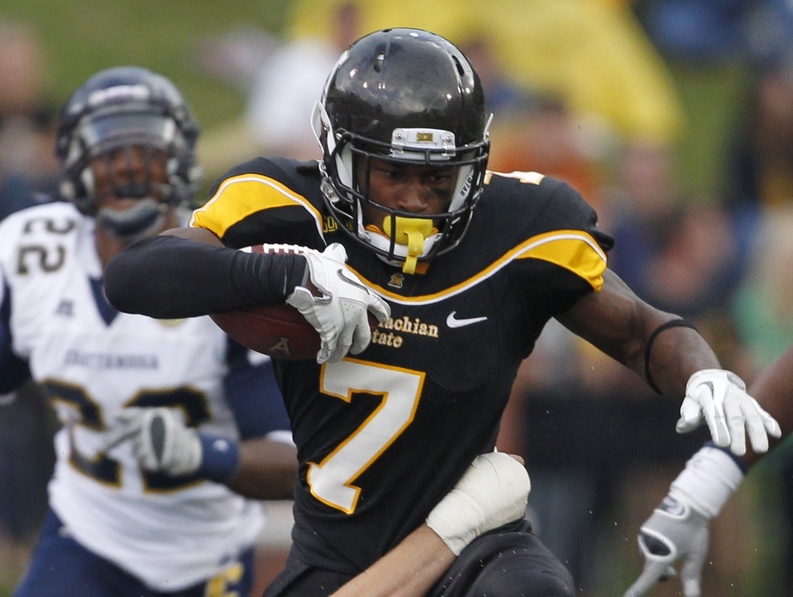 Travaris Cadet has proven to be both a running and receiving threat for Appalachian State, which will be home against Maine in the second round of the FCS playoffs.