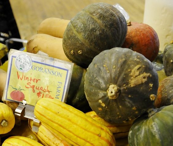 Winter squash is among the items to be found at winter farmers' markets.