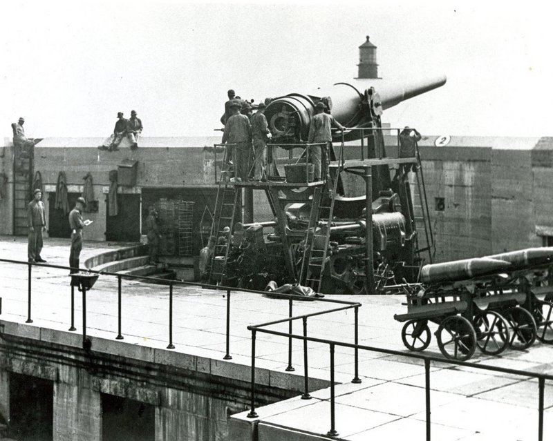 Battery Blair as it appeared in the 1930s. The lower area housed ammunition magazines and plotting rooms.