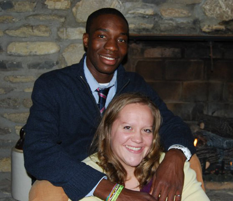 Stella Harville and her fiance, Ticha Chikuni, are shown in Richmond, Ky. Her church in Pike County, Kentucky, has voted to ban interracial couples from becoming members.