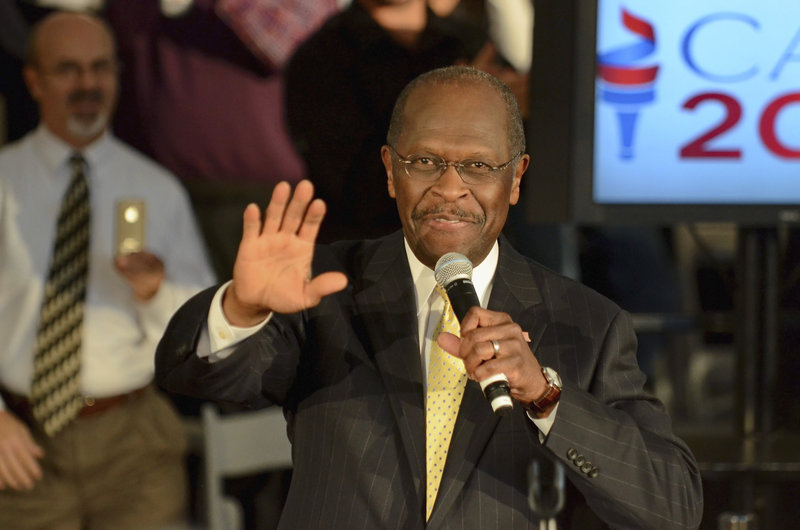 Herman Cain speaks to supporters on Friday in Rock Hill, S.C. The Republican presidential candidate said, “There’s a lot of garbage out there about me, don’t you know? There’s a lot of misinformation out there.”
