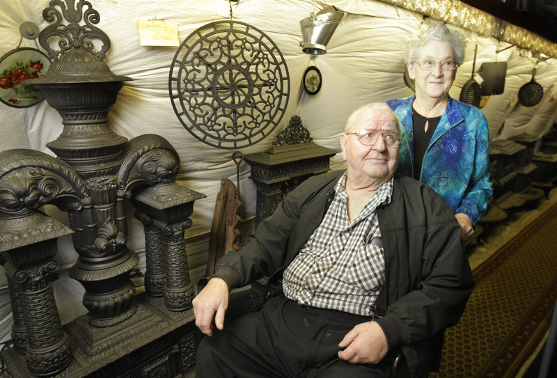 Joe and Bea Bryant own Bryant’s Stove & Music in Thorndike. About 1,000 stoves are housed at Bryant’s.