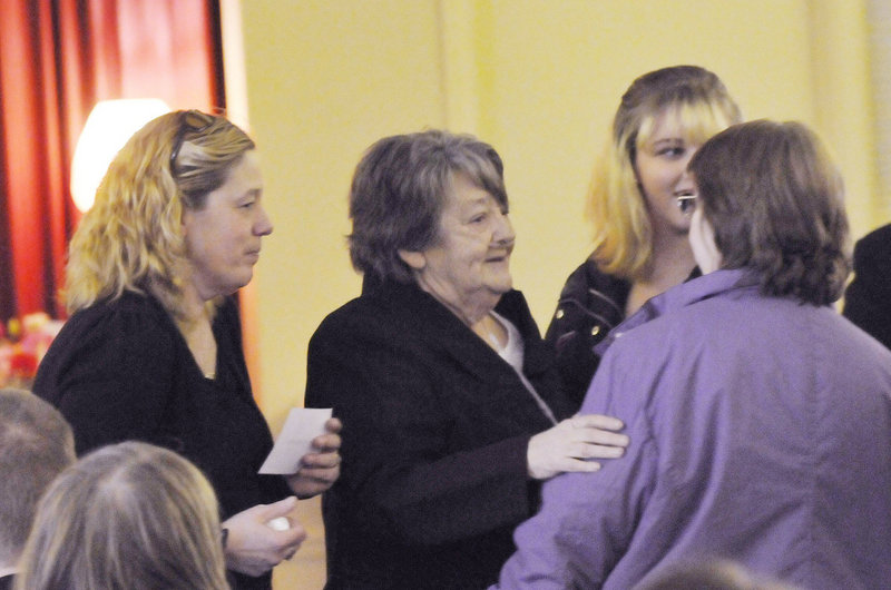 Megan Waterman’s mother, Lorraine Ela, left, and grandmother, Muriel Benner, center, try to keep attention on the case.