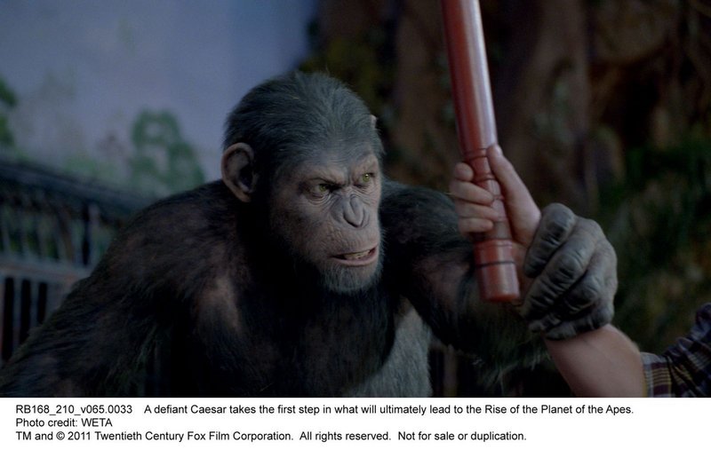 Andy Serkis as the computer-generated ape Caesar in “Rise of the Planet of the Apes.”