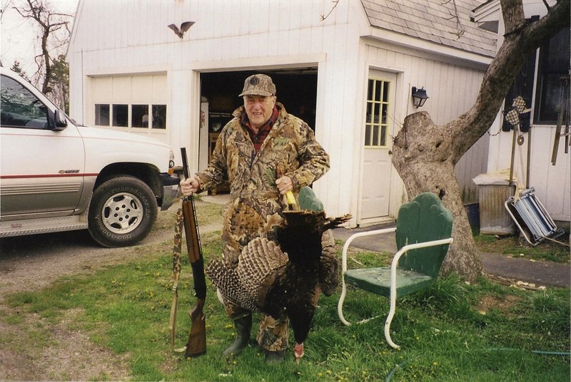 Lester Lombard of Cape Elizabeth with a turkey he hunted. He operated a greenhouse with his wife for about 40 years.