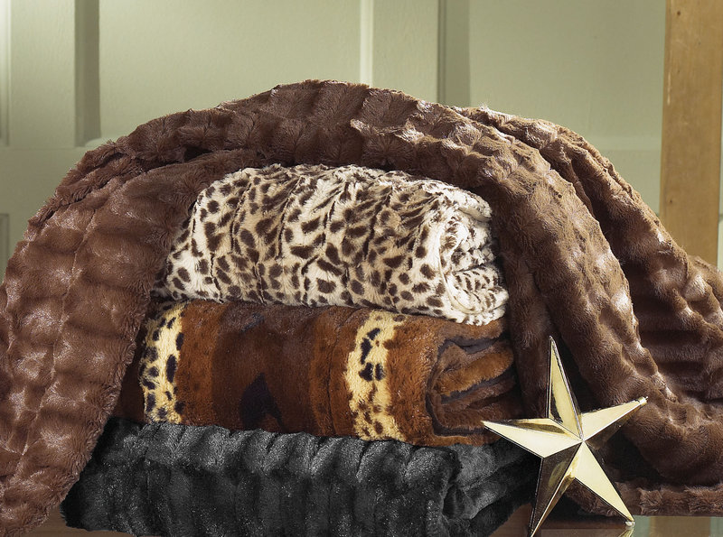Faux-fur throws from Sears.