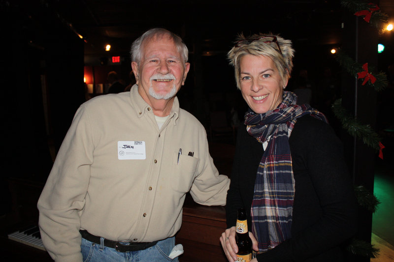 John Linscott of Mainestream Jazzmasters and Julia Langham, who serves on the Freeport Factory Theater’s artistic advisory committee.