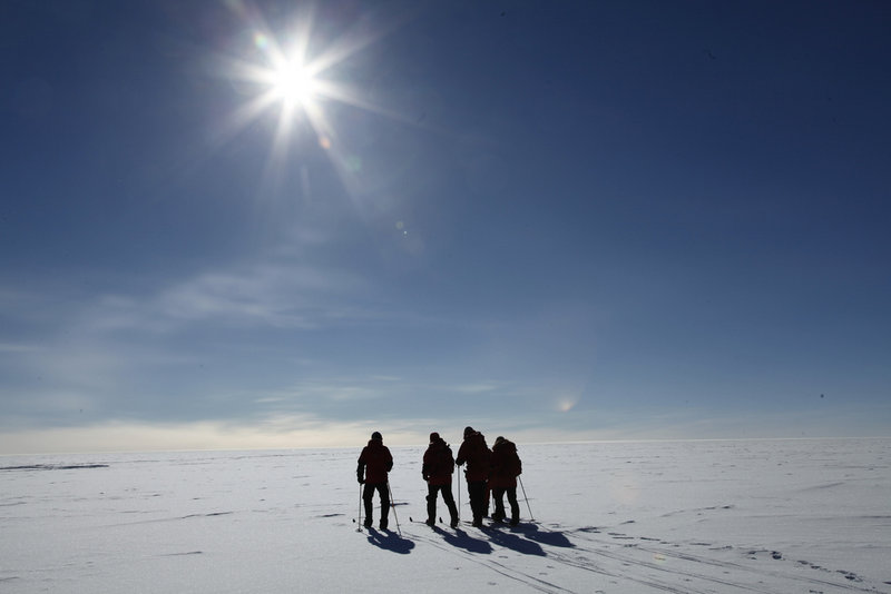 Norwegian Prime Minister Jens Stoltenberg joins three polar adventurers heading to the South Pole Wednesday.