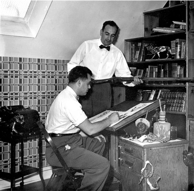 Jack Kirby, left, and Joe Simon, co-creators of the Captain America comic, are shown in this undated photo. Simon died Wednesday night at age 98.