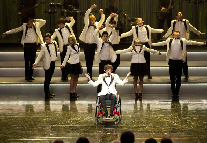 The cast of “Glee” performs during Episode 8, “Hold on to Sixteen.” A ratings juggernaut just last year, the Fox series has lost 23 percent of its audience this season.