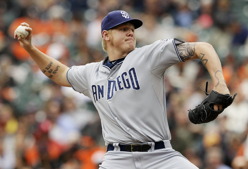 Cincinnati strengthened its rotation by acquiring 24-year-old right-hander Mat Latos from the Padres for pitcher Edinson Volquez and three prospects.