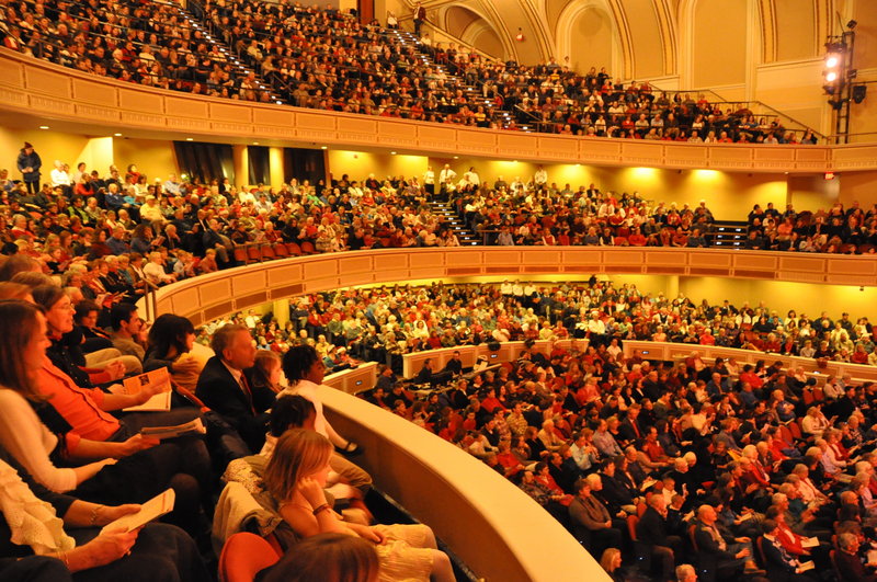 A full house at Merrill Auditorium for a PSO “Magic of Christmas” concert.