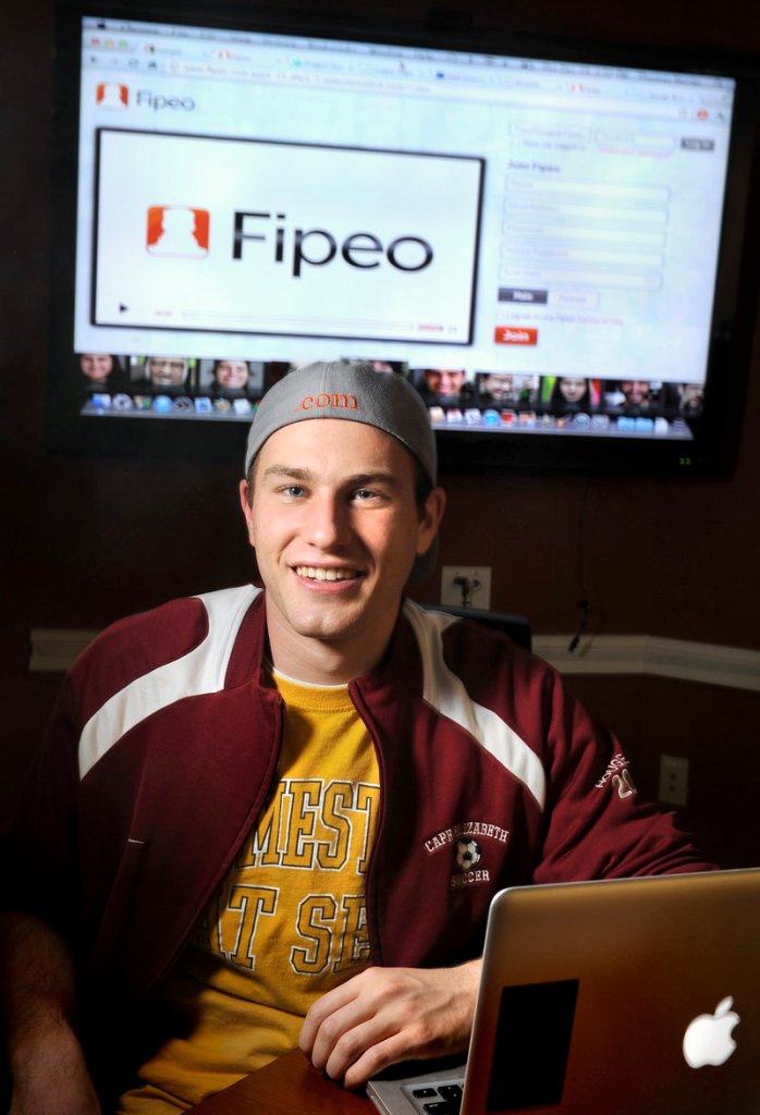 Tom Houge, a Cape Elizabeth native, is co-developing Fipeo, a social networking website that will help users find people with similar interests and talk to them via video.