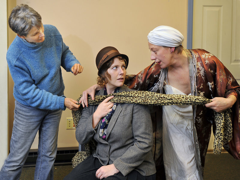 Carolyn Gage directs actresses Josieda Lord and Karen Ball at Lucid Stage.